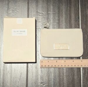 New in Box ELIE SAAB Small Le Parfum Coin Pouch Card Holder Cream